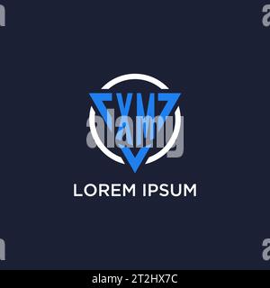 XM monogram logo with triangle shape and circle design vector Stock Vector