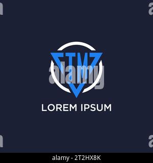 TM monogram logo with triangle shape and circle design vector Stock Vector