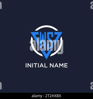 WS monogram logo with triangle shape and circle design vector Stock Vector