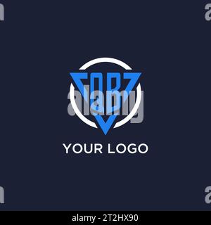 QB monogram logo with triangle shape and circle design vector Stock Vector