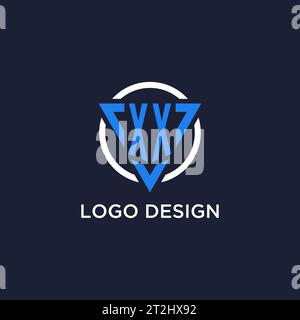 XX monogram logo with triangle shape and circle design vector Stock Vector