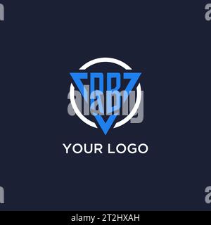 RB monogram logo with triangle shape and circle design vector Stock Vector