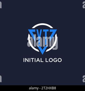 YT monogram logo with triangle shape and circle design vector Stock Vector