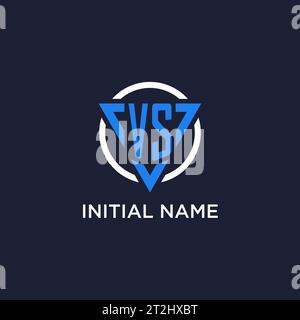 VS monogram logo with triangle shape and circle design vector Stock Vector
