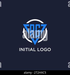 RG monogram logo with triangle shape and circle design vector Stock Vector