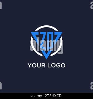 ZO monogram logo with triangle shape and circle design vector Stock Vector