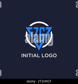 ZG monogram logo with triangle shape and circle design vector Stock Vector
