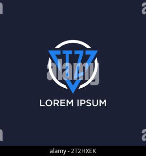 TZ monogram logo with triangle shape and circle design vector Stock Vector