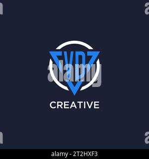 VD monogram logo with triangle shape and circle design vector Stock Vector