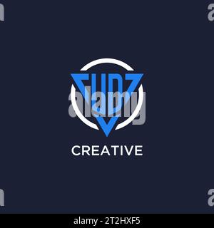 UD monogram logo with triangle shape and circle design vector Stock Vector