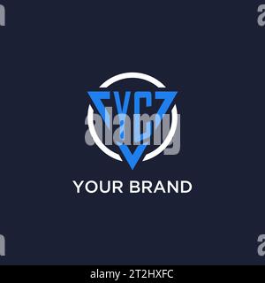 YC monogram logo with triangle shape and circle design vector Stock Vector