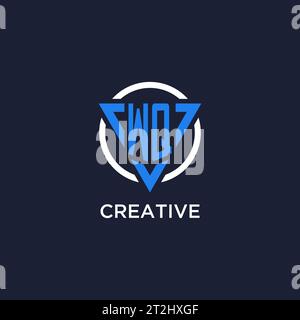 WQ monogram logo with triangle shape and circle design vector Stock Vector