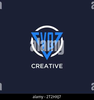 VQ monogram logo with triangle shape and circle design vector Stock Vector
