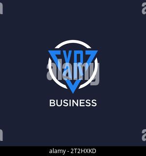 XR monogram logo with triangle shape and circle design vector Stock Vector