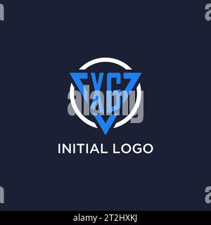 XG monogram logo with triangle shape and circle design vector Stock Vector