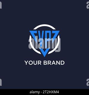 VP monogram logo with triangle shape and circle design vector Stock Vector