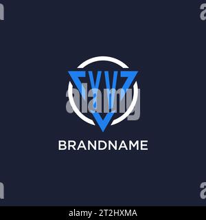 YV monogram logo with triangle shape and circle design vector Stock Vector
