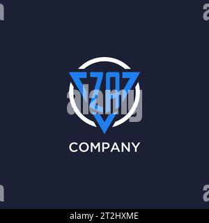 ZA monogram logo with triangle shape and circle design vector Stock Vector