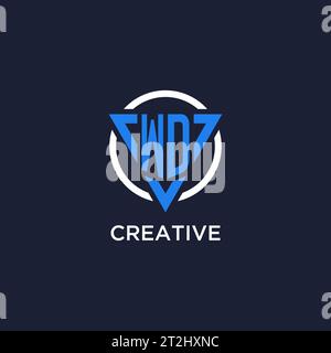 WD monogram logo with triangle shape and circle design vector Stock Vector