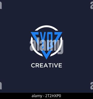 YQ monogram logo with triangle shape and circle design vector Stock Vector