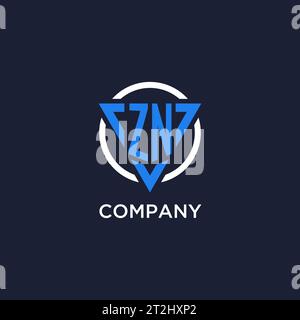 ZN monogram logo with triangle shape and circle design vector Stock Vector