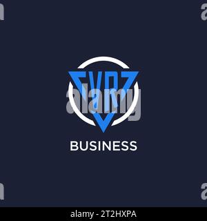 VR monogram logo with triangle shape and circle design vector Stock Vector