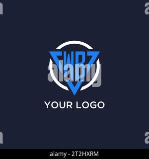 WB monogram logo with triangle shape and circle design vector Stock Vector