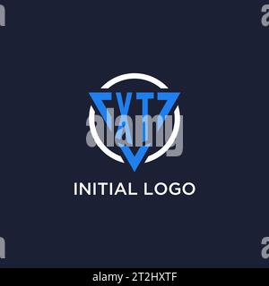 XT monogram logo with triangle shape and circle design vector Stock Vector