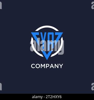 YA monogram logo with triangle shape and circle design vector Stock Vector