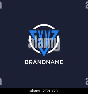 XV monogram logo with triangle shape and circle design vector Stock Vector