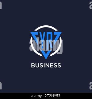 YR monogram logo with triangle shape and circle design vector Stock Vector