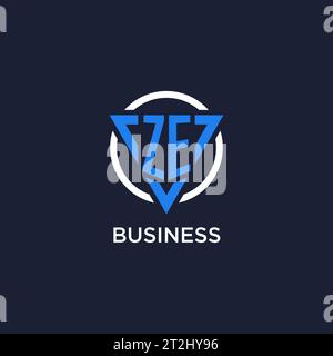 ZE monogram logo with triangle shape and circle design vector Stock Vector