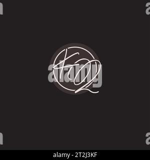 Initial KQ circle round line logo, abstract company logo design ideas ...