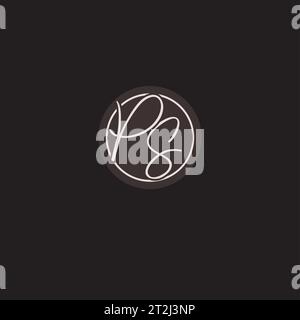 PS initial monogram with simple line art pillar logo design ideas Stock ...