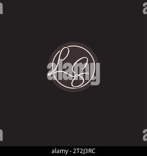 LS initial logo monogram with simple luxury shield icon design ...