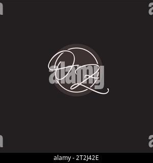 OZ Monogram logo letter with simple modern shape style design. Circle ...