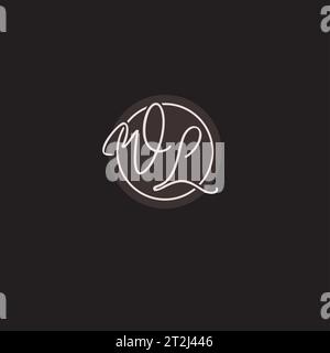 WL initial monogram with simple line art pillar logo design ideas Stock ...