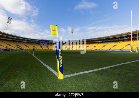 Wellington, New Zealand. 20th October 2023. A general view of the Sky Stadium in Wellington before the WXV Tournament Match 1 fixture between England and Australia in Wellington, New Zealand (Credit Image: ©James Foy/Alamy Live News) Stock Photo