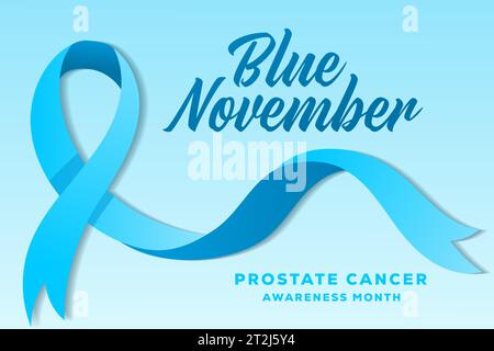 gradient Blue November prostate cancer Awareness Month background illustration Stock Vector