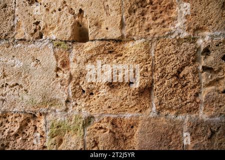 Close up of ancient wall texture at Acre, Israel. Stock Photo