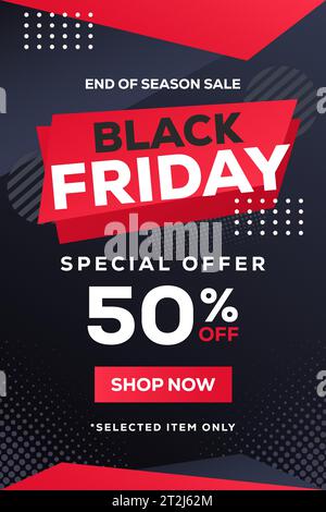 gradient Black Friday vertical banner illustration Stock Vector
