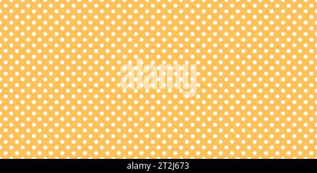Polka dot seamless pattern. Yellow and white dotted repeated background. Swatch template for textile, fabric, plaid, tablecloths, clothes. Vector wide wallpaper Stock Vector