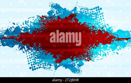 Grunge blot concept USA flag abstract background. Vector american design Stock Vector