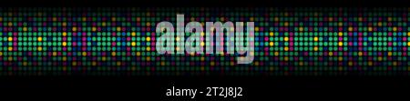 Colorful abstract shiny light circles web header banner. Vector neon illumination background Stock Vector