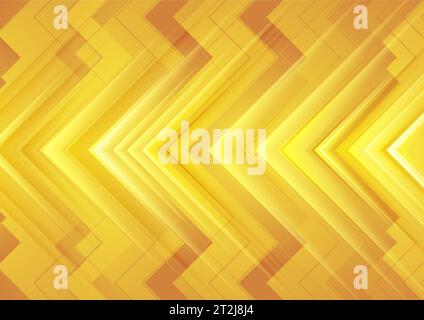 Abstract orange glossy arrows geometric tech background. Vector design Stock Vector