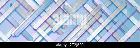Blue and violet stripes abstract geometric tech background. Vector graphic design Stock Vector