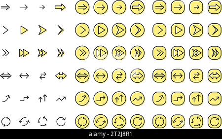 Simple set of arrow icons, out-of-print design, Vector Illustration Stock Vector