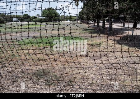 Haifa, Israel – 08-16, 2023: Now a museum, Atlit detainee camp, surrounded by barbed wire, was established by Britain in the 1930s to prevent Jewish r Stock Photo
