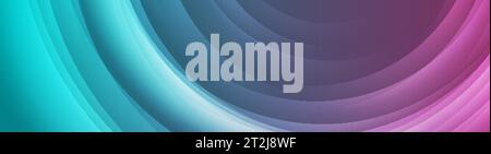 Smooth blurred violet and blue circles. Abstract tech futuristic elegant background. Vector glowing banner design Stock Vector