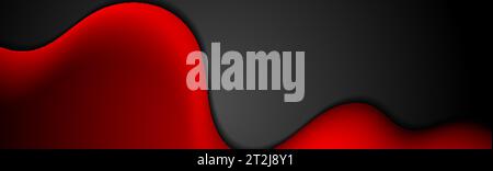 Red and black abstract liquid waves corporate background. Vector banner design Stock Vector